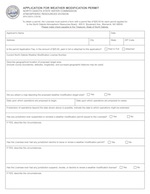 Application for Weather Modification Permit
