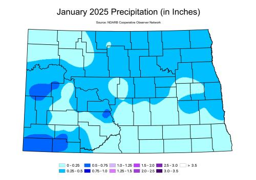 This is a precipitation map from 01 of 2025