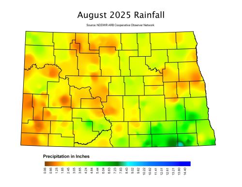 This is a precipitation map from 08 of 2025