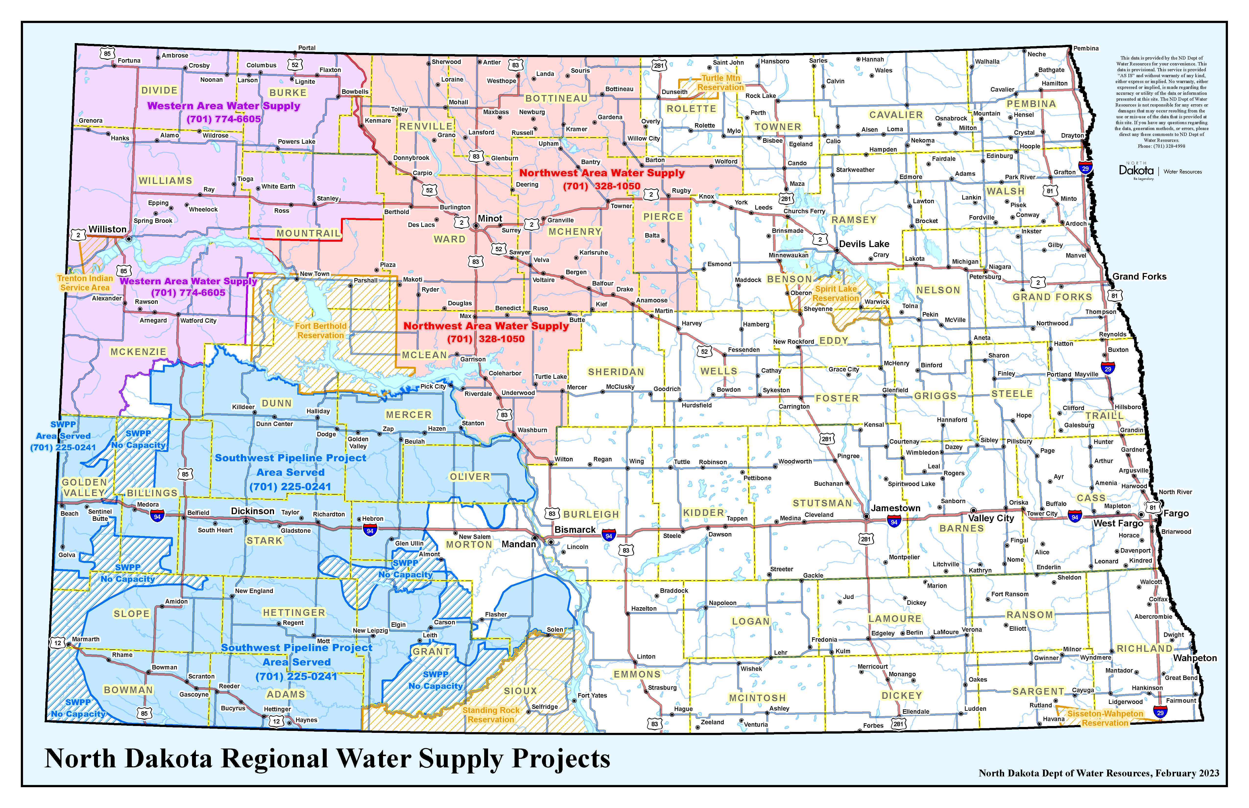 North Dakota Regional Water Systems Map