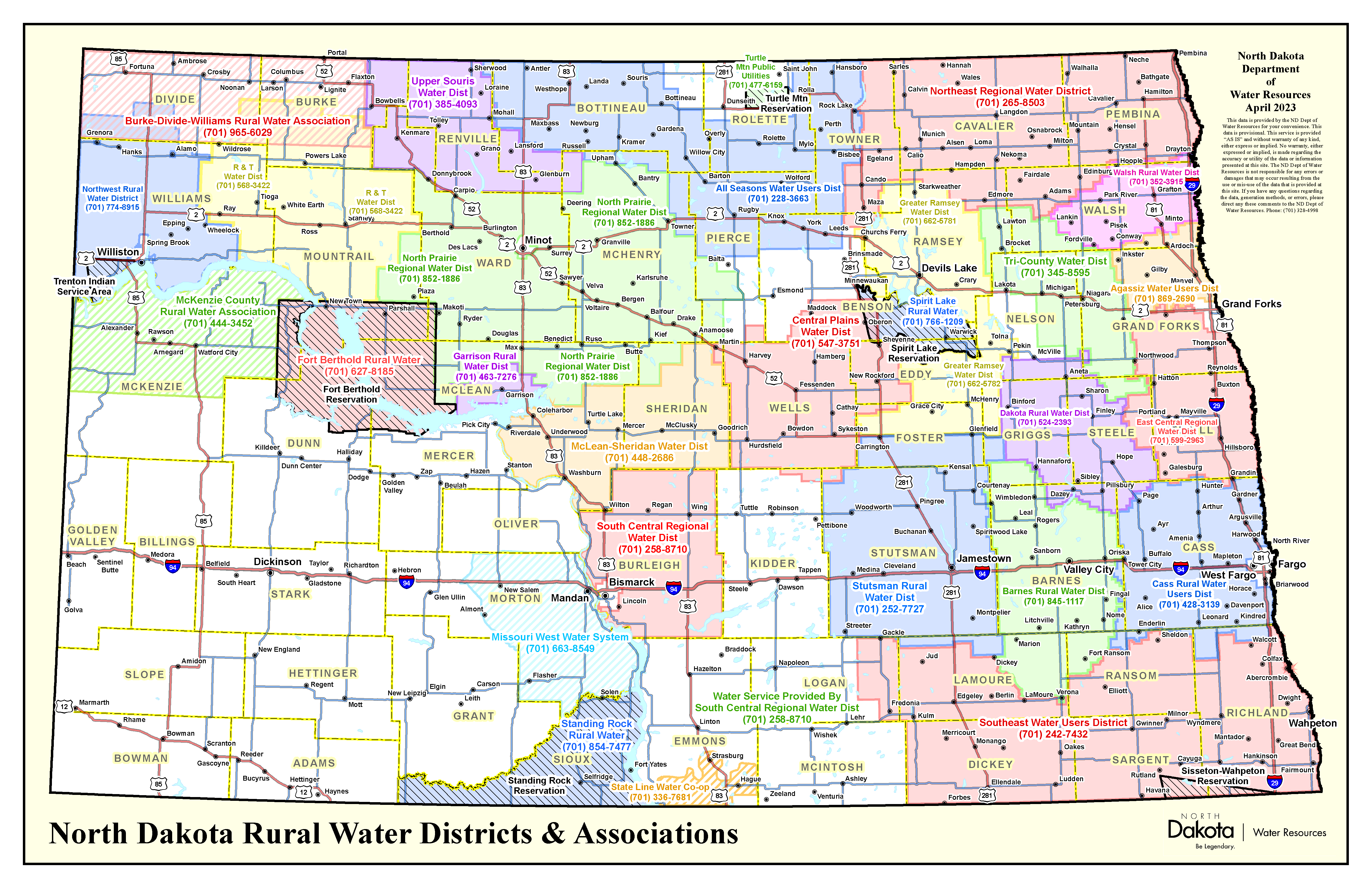 North Dakota Rural Water Systems Map